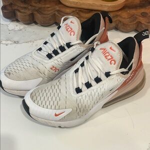 Nike Air Max 270 White and Red Sneakers